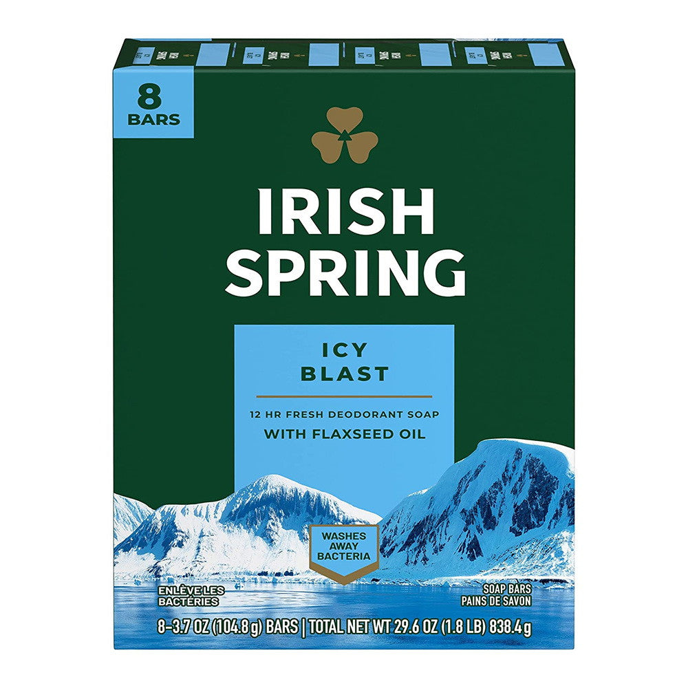 Irish Spring Icy Blast Deodorant Bar Soap - 3.75 Oz, 8 Pack